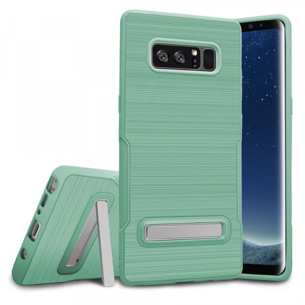 Wholesale Galaxy Note 8 Brushed TPU Hybrid Kickstand Case (Green)